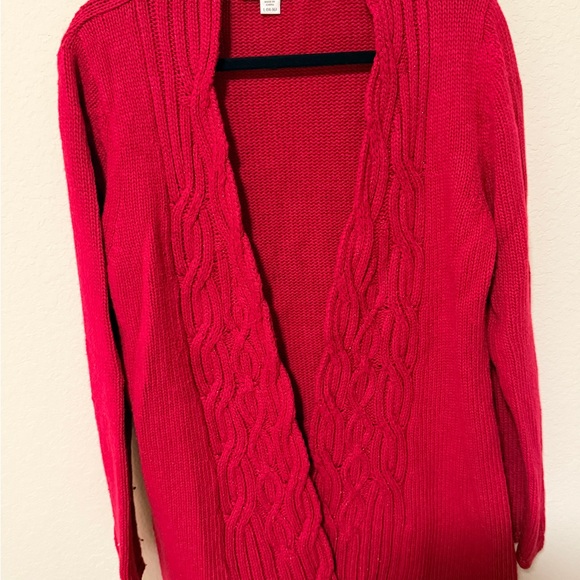 Coldwater Creek Women’s Red Cable Knit Sweater - Picture 2 of 7